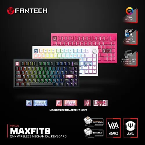 FANTECH MK921 MAXFIT8 Tri-Mode Wireless Mechanical Gaming Keyboard