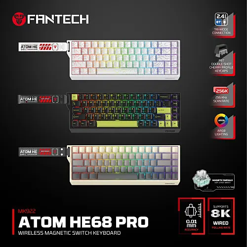 FANTECH MK922 ATOM HE68 PRO Wireless Gaming Mechanical Keyboard