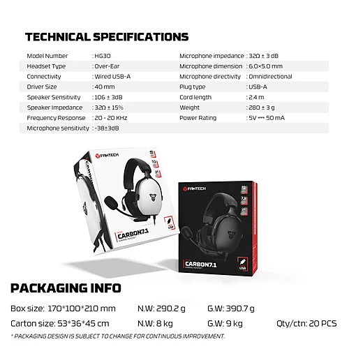 FANTECH HG30 CARBON7.1 Gaming Headphone