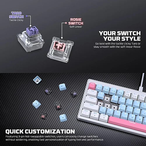 FANTECH MK611 ATOM X63 Wired RGB Mechanical Gaming Keyboard