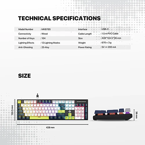FANTECH MK878S ATOM104S Mechanical Gaming Keyboard