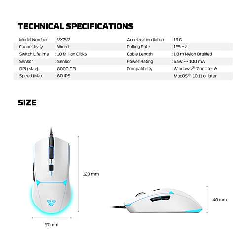 FANTECH VX7V2 CRYPTO II Wired Gaming Mouse