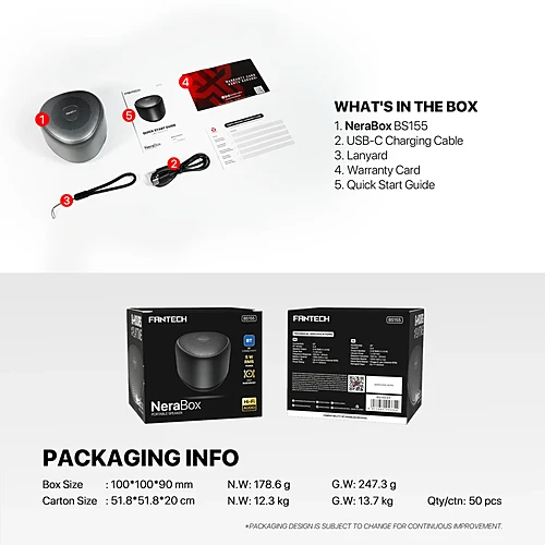 FANTECH BS155 NERABOX Portable Bluetooth Mini Speaker