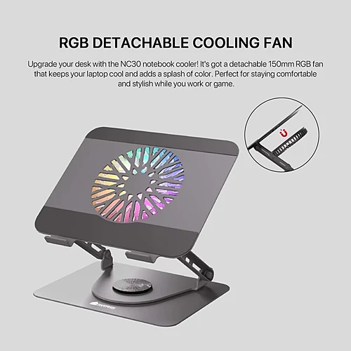 FANTECH NC30 RGB 360 Degree Rotatable Cooling Pad Laptop Stand