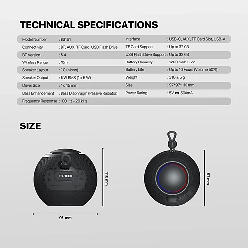 FANTECH BS161 NeraBox Portable Bluetooth Speaker.