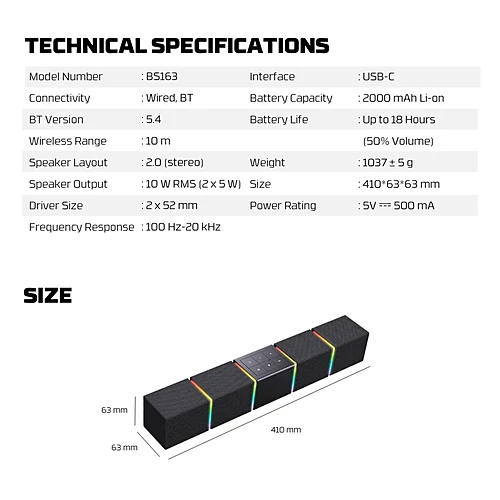 FANTECH BS163 Groove Bar Pro Portable Gaming Speaker