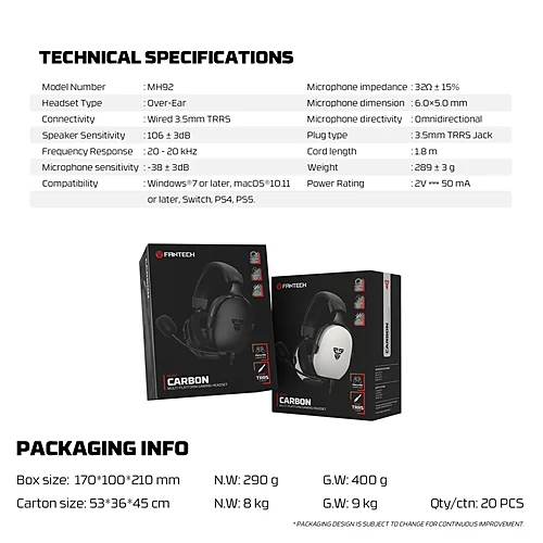 FANTECH CARBON MH92 Multi-Platform Gaming Headset