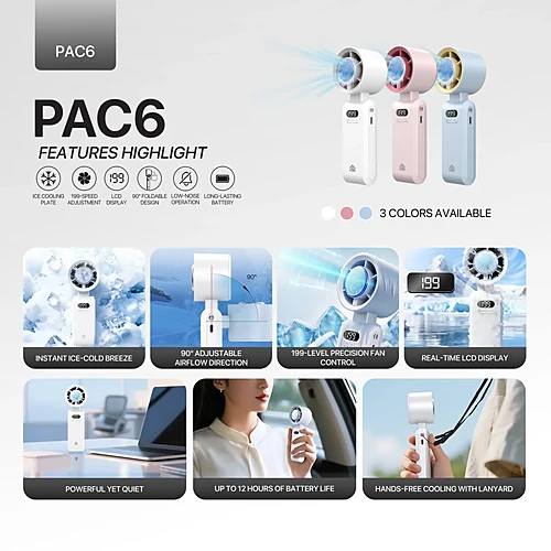 FANTECH PAC6 ICE Cooling Plated Portable Mini Fan