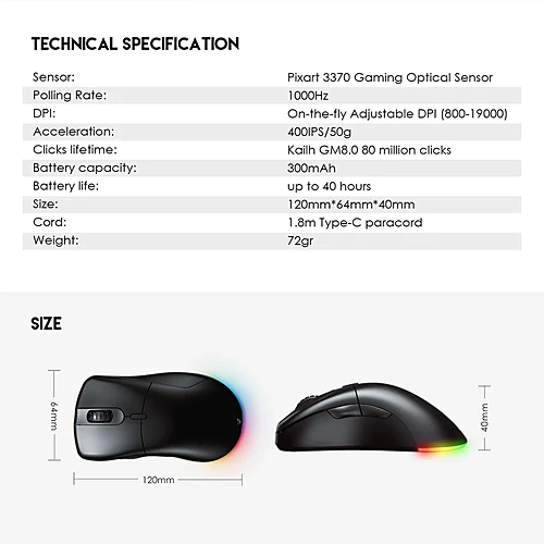 FANTECH HELIOS GO XD5 RGB Wireless Gaming Mouse