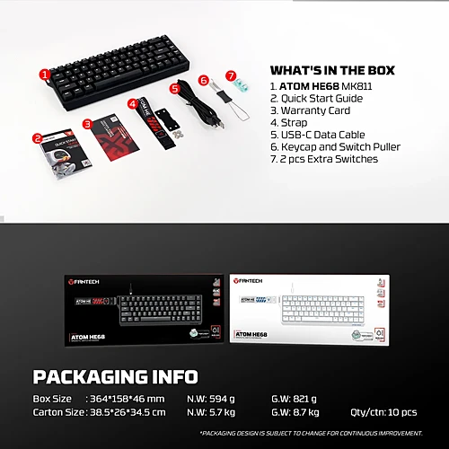 FANTECH MK811 ATOM HE68 Magnetic Switch Keyboard