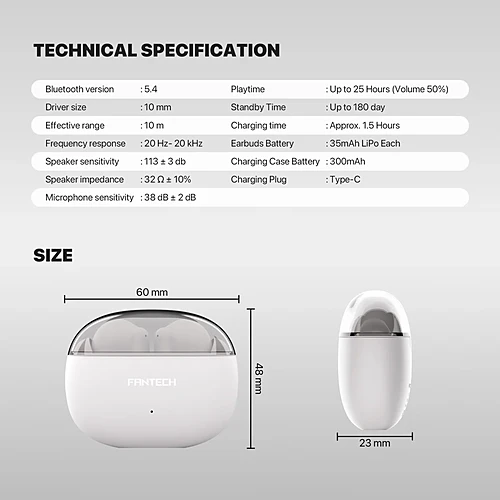 FANTECH TW15 WAVE Bluetooth True Wireless Earbuds