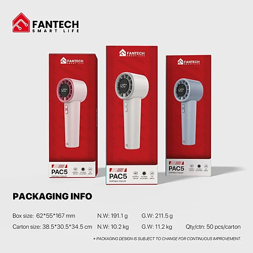 FANTECH PAC5 Portable Mini Fan With LCD Display