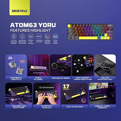 FANTECH MK874V2 ATOM63 YORU Edition Mechanical Keyboard
