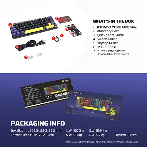 FANTECH MK874V2 ATOM63 YORU Edition Mechanical Keyboard