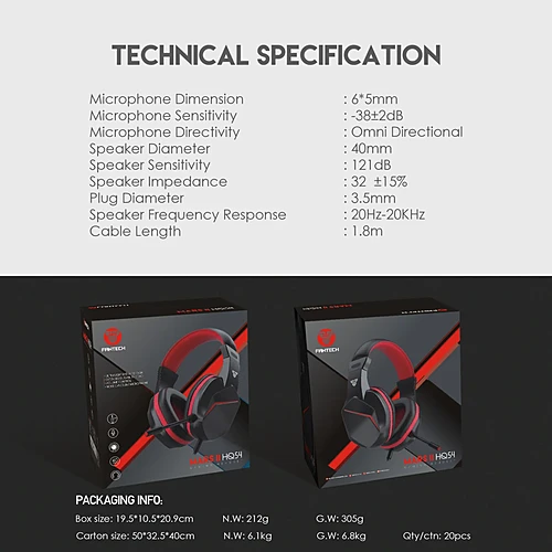 FANTECH HQ54 MARS II Wired Gaming Headphone