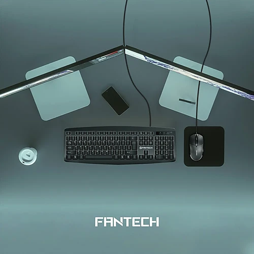 FANTECH KM100 USB Wired Keyboard Mouse Combo Black