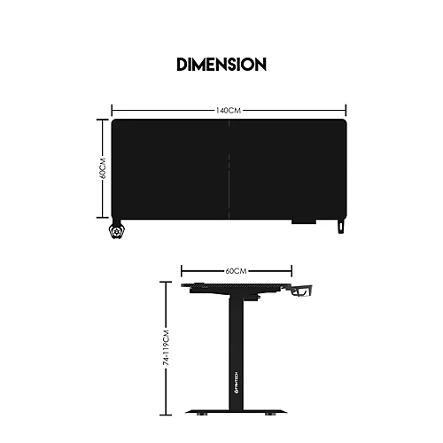 FANTECH GD914 Adjustable Rising Gaming Desk For Home And Office Black White