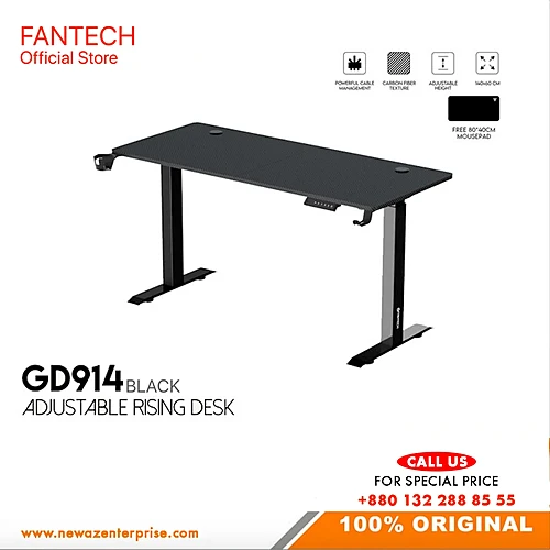 FANTECH GD914 Adjustable Rising Gaming Desk For Home And Office Black White