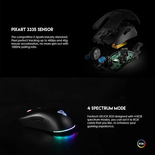 FANTECH XD3 PRO HELIOS Wireless Rechargable Gaming Mouse