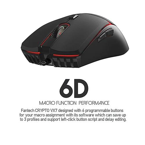 Fantech VX7 Crypto 6 Button USB Gaming Mouse