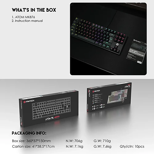 FANTECH MK876 ATOM TKL RGB Mechanical Keyboard