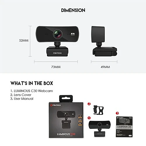 FANTECH C30 LUMINOUS QUAD HD Webcam