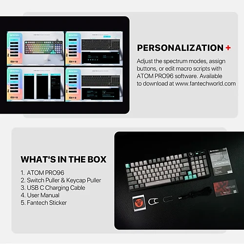 FANTECH MK914 ATOM PRO96 TRI-MODE RGB Mechanical Gaming Keyboard