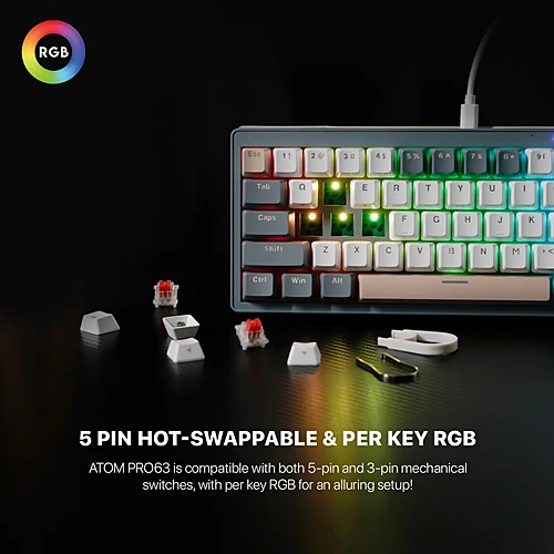 FANTECH MK912 ATOM PRO63 Tri-Mode Wireless Gaming Keyboard