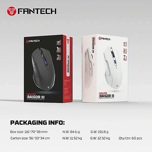 FANTECH WG12RS Raigor III Wireless Gaming Silent Mouse
