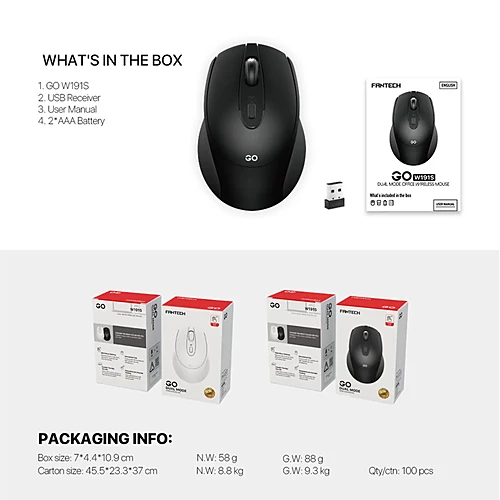 FANTECH W191S GO DUAL MODE WIRELESS MOUSE